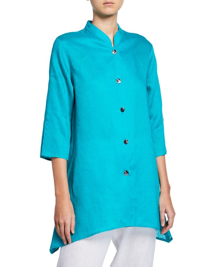 Plus Size Tissue Linen Side Fall
