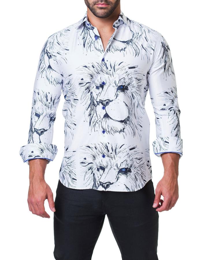 Men's Shaped-fit Fibonacci Lion-print