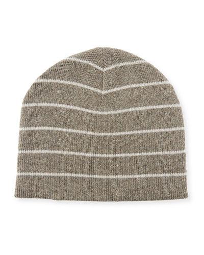 Cashmere Reversible Stripped/solid Beanie
