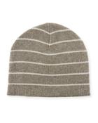 Cashmere Reversible Stripped/solid Beanie