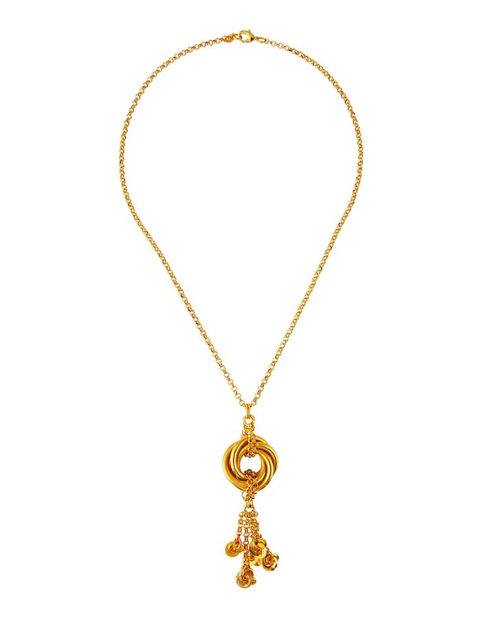 Long Pendant Necklace With Knot & Tassel