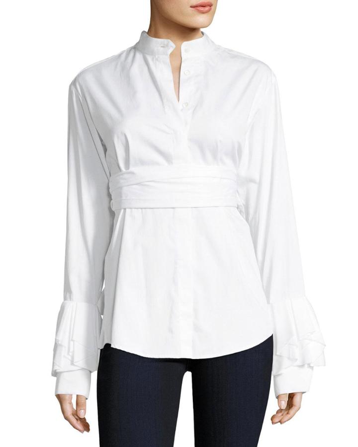Warmest Light Long-sleeve Button-front Poplin