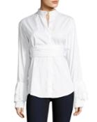 Warmest Light Long-sleeve Button-front Poplin