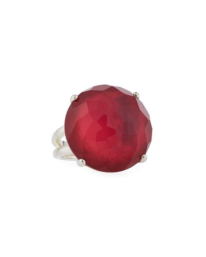 Wonderland Large Round Ring In Raspberry