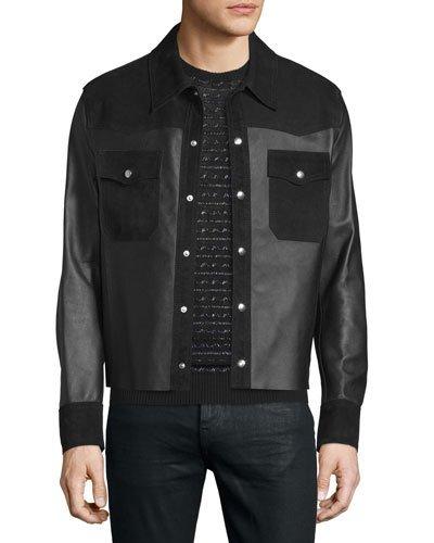 Kaban Snap-front Leather Jacket, Black