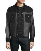Kaban Snap-front Leather Jacket, Black