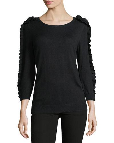 Ruffle-sleeve Knit