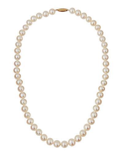 14k White Freshwater Pearl Necklace,