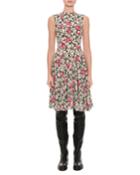 Sleeveless Floral Wave Dress,
