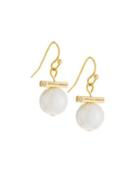 12k Gold-plated Small Pearly Bead Drop Earrings
