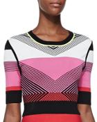 Chevron-pattern Knit Crop Top