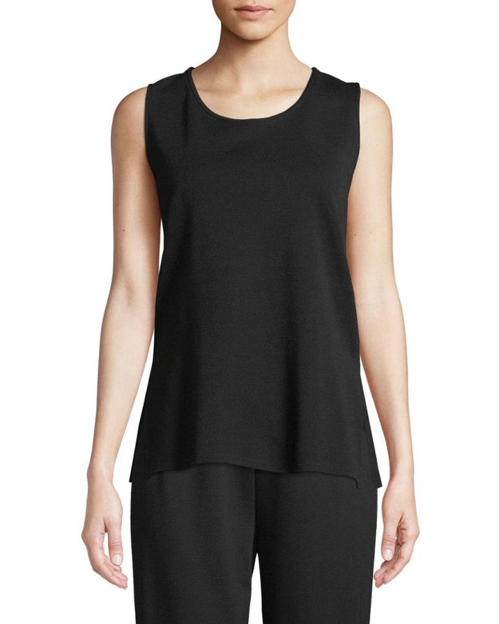 Ponte Knit Longer Tank, Black