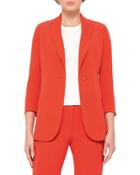 3/4-sleeve One-button Jacket, Rojo