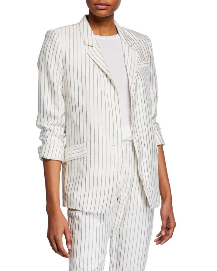 Darryl Pinstriped One-button Jacket
