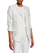 Darryl Pinstriped One-button Jacket