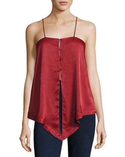 Out Of Danger Button-front Top, Red