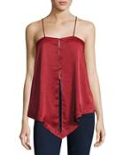Out Of Danger Button-front Top, Red