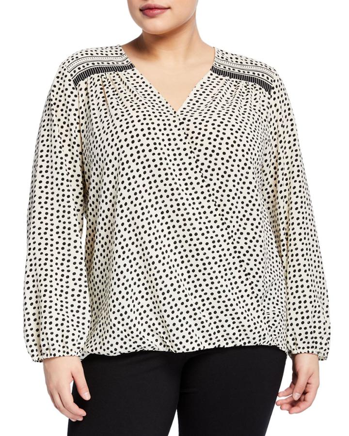Plus Size Bubble Body Polka Dot Top