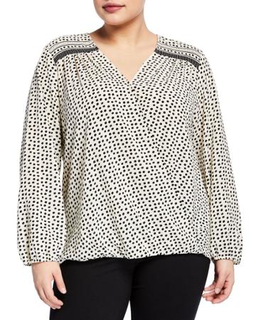 Plus Size Bubble Body Polka Dot Top