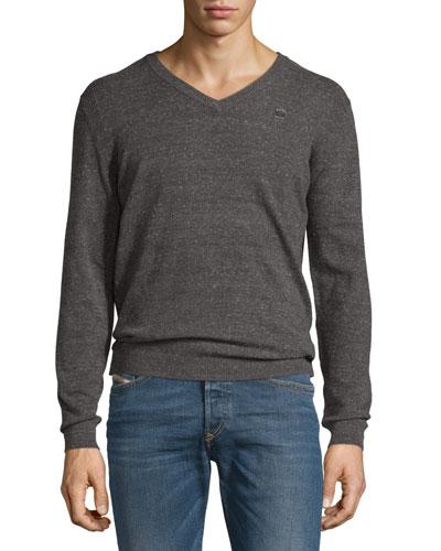 Knit V-neck Sweater,