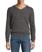 Knit V-neck Sweater,