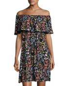 Floral-print Off-the-shoulder Dress