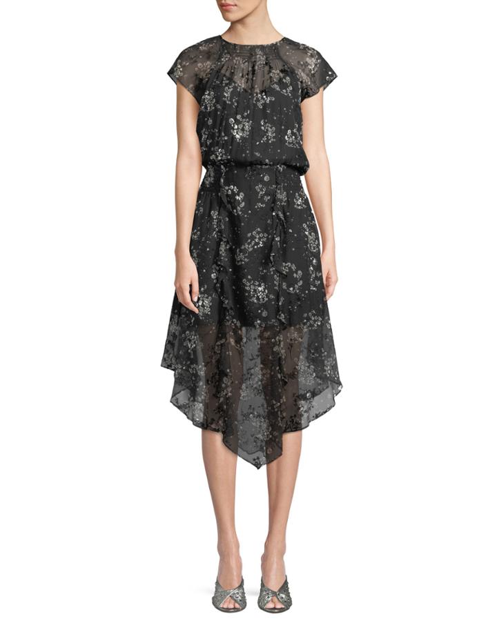 Tegan Floral Textured Ruffle
