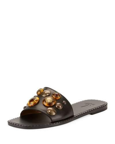 Brass Embellished Slide Flat