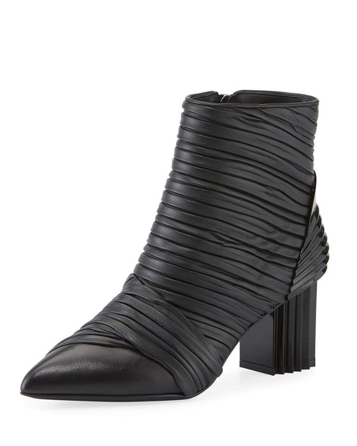Irina Pleated Two-tone Booties