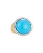 Beaded Round Turquoise Ring,