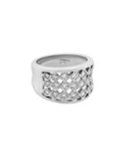 18k White Gold Diamond Cutout Ring,