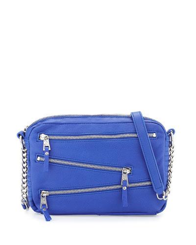 Angel Zip-front Leather Crossbody Bag,