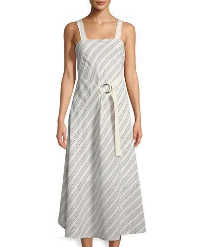 Belted Striped Woven