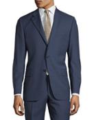 Two-piece Wool Suit, Bright Navy Plaid