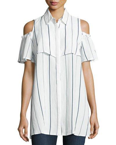 Striped Cold-shoulder Tunic,