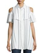 Striped Cold-shoulder Tunic,