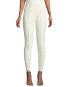 Mid-rise Fine Stretch Twill Leggings W/ Ankle Zip