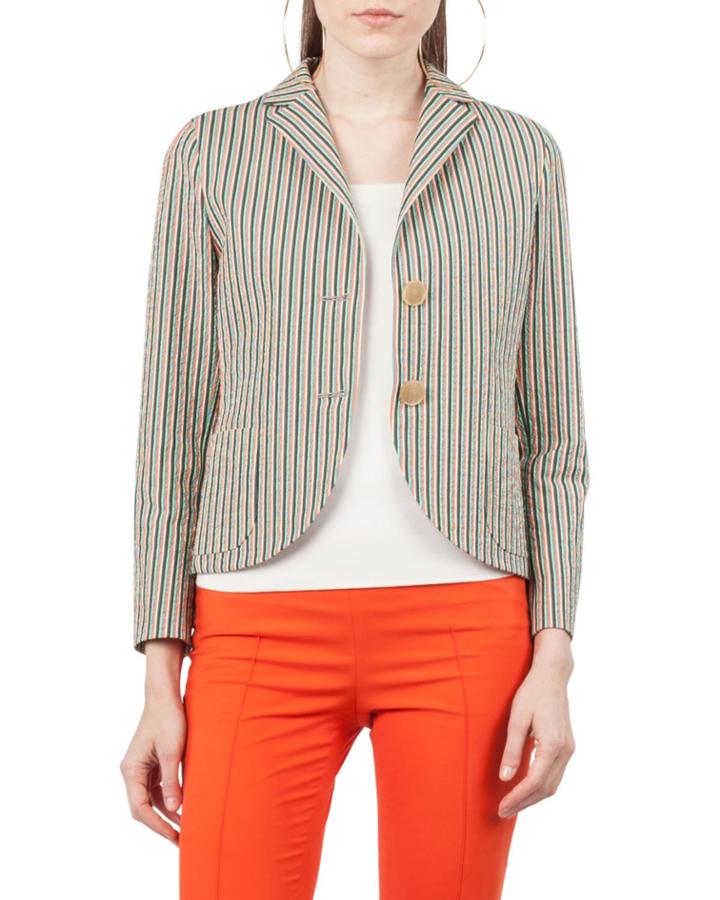 Seersucker Two-button Blazer