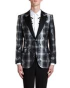 Men's Distorted Tartan Jacquard Two-button Jacket
