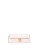 Chloe Flap Leather Clutch Bag, Cement Pink