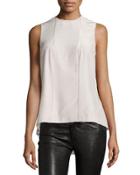 Elizabeth Sleeveless Silk Blouse, Cement