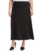 Asymmetric Jersey Maxi Skirt,