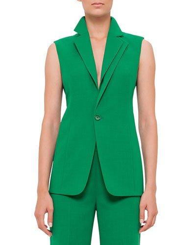 One-button Double-lapel Gilet, Bonsai