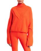 Long-sleeve Mock Turtleneck Wool
