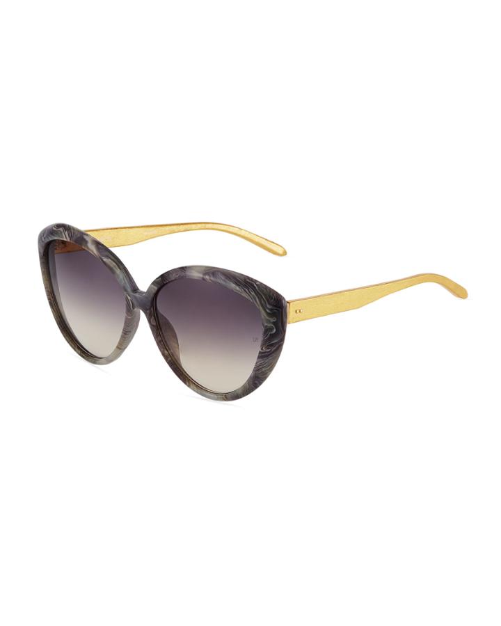 Oversized Marbled Acetate Cat-eye