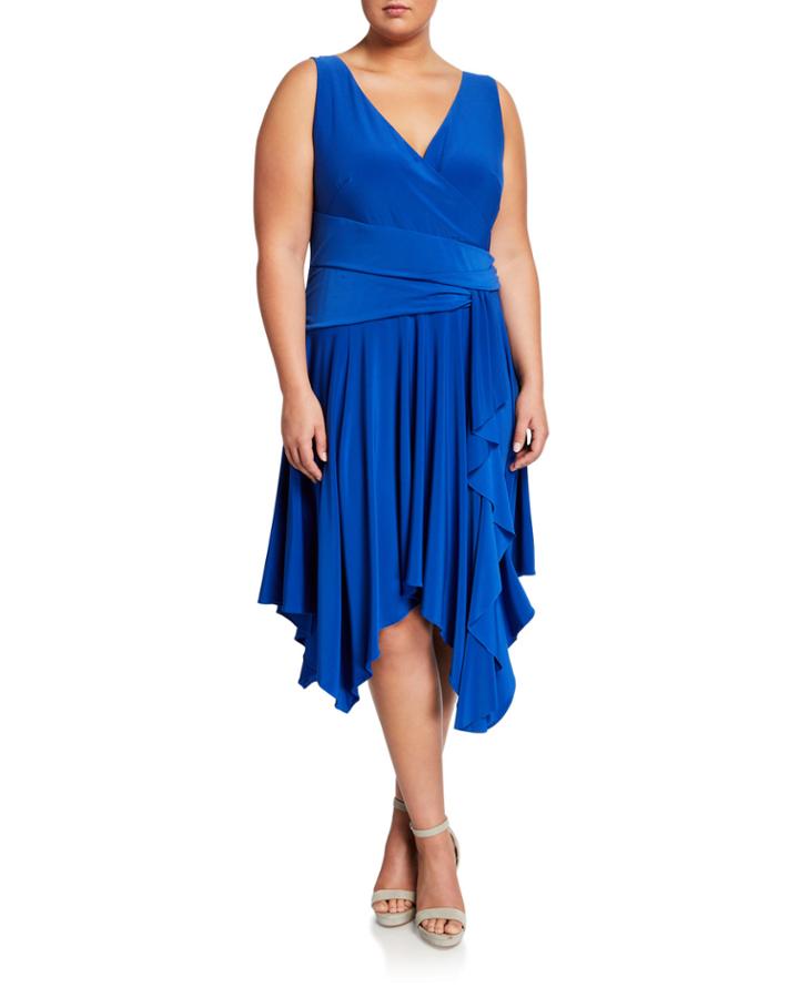 Plus Size Bias-cut Crisscross Dress