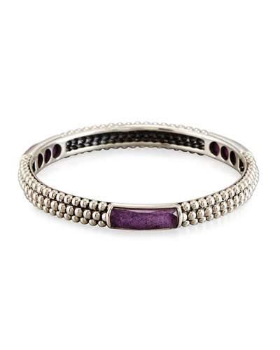 Maya Triple Rectangle Charoite Station Bangle Bracelet