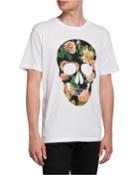 Floral Skull Graphic Short-sleeve T-shirt