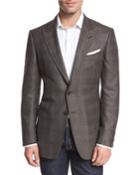 O'connor Base Glen Plaid Two-button Sport Coat, Brown