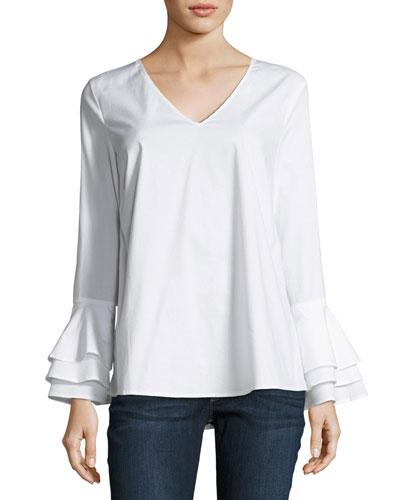 Ruffle Tiered-sleeve Blouse